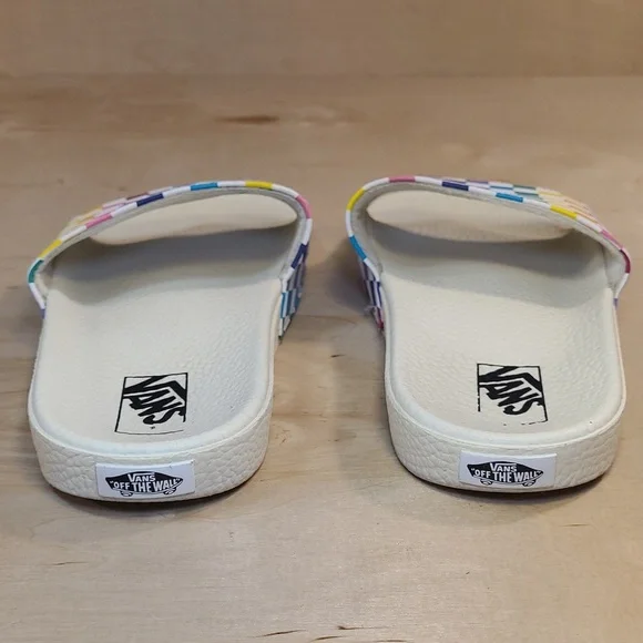 Vans La Costa Rainbow Checkerboard Multicolored Youth Flip-Flops Sandals - Picture 8 of 10